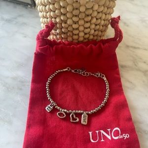 Uno de 50 I'M WAITING 4 U RED BRACELET in silver